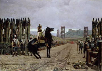 Vercingetorix (72-46 f.Kr.) inför Caesar, 52 f.Kr., 1886